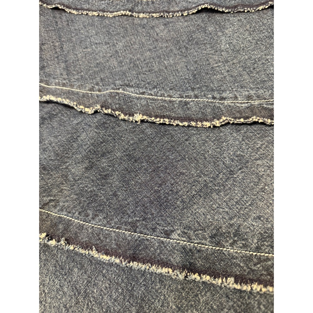 Roper Denim Skirt Women's Size L Tiered Ruffle Blue Elastic Waist Boho Western - Picture 4 of 6